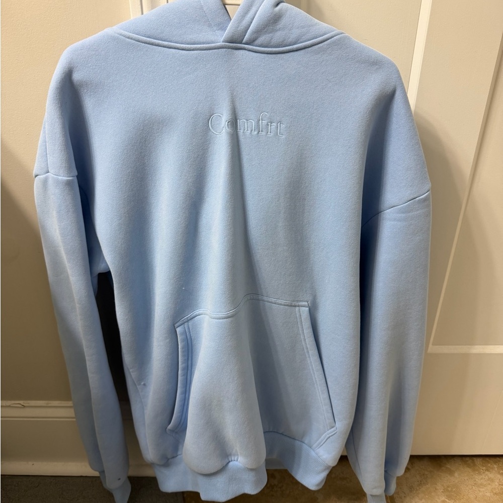 Light Blue Comfrt hoodie, size small, never worn